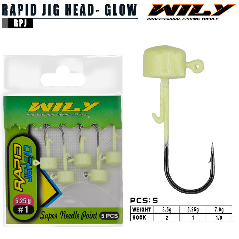 Wily Rapid Jighead Glow