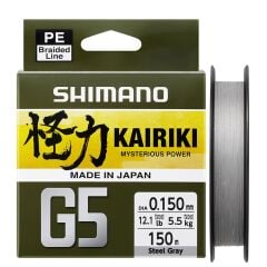 Shimano Kairiki G5 150M 0,15 Steel Gray Örgü İp Misinası