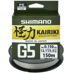 Shimano Kairiki G5 150M 0,15 Steel Gray Örgü İp Misinası