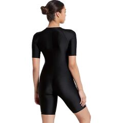 Zoggs Stellar Kneesuit Sleeve Print Kadın Mayosu Siyah - 42