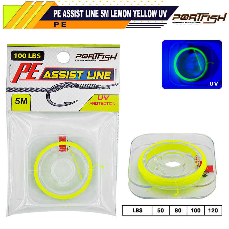 Portfish Pe Assist Line 5m Lemon UV