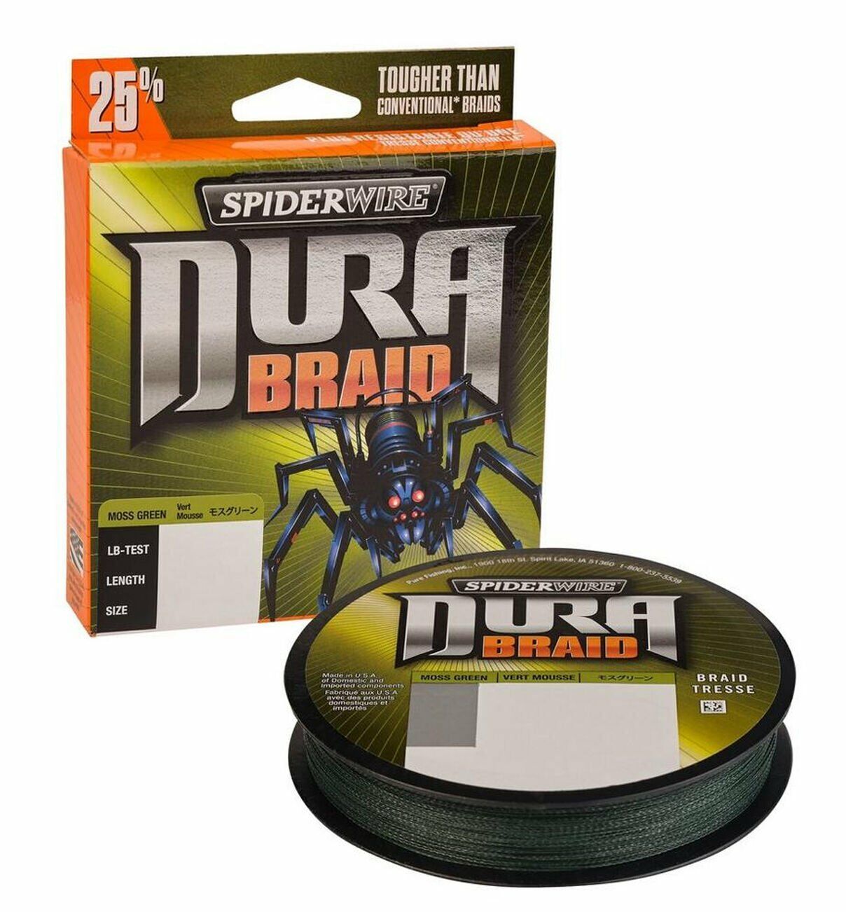 SpiderWire Dura Braid 275m Moss Green Örgü İp 0.19mm