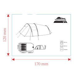 Tenthouse Joy 4 Kişilik Çadır (235+210)*260*175 cm
