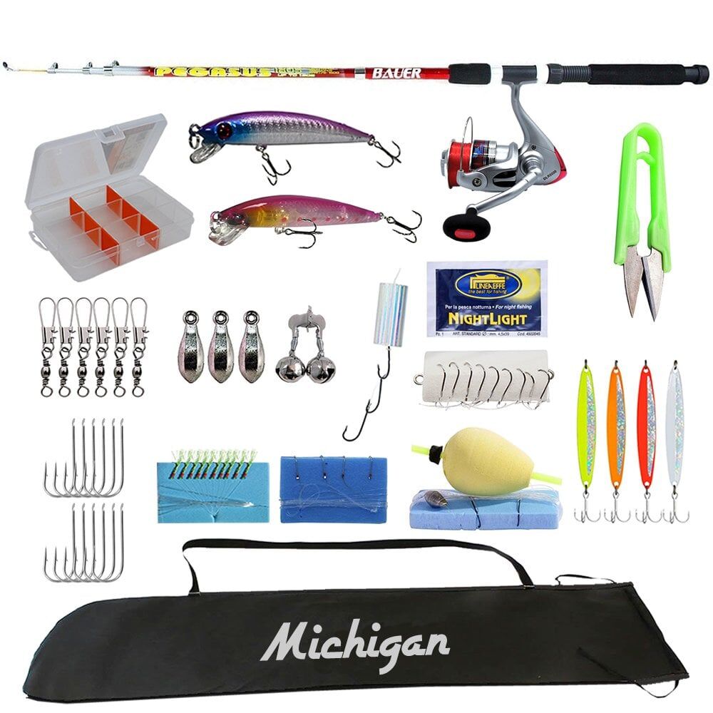 Michigan Lucky 40 Parça Makine Kamış Olta Takımı Seti