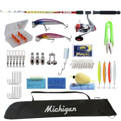 Michigan Lucky 40 Parça Makine Kamış Olta Takımı Seti