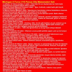 Michigan X Force 110 Parça Olta Malzemeleri Seti