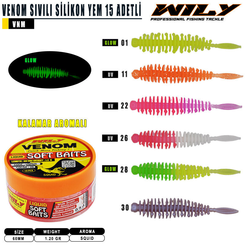 Wily Venom Sıvılı 60 mm 15 Adetli