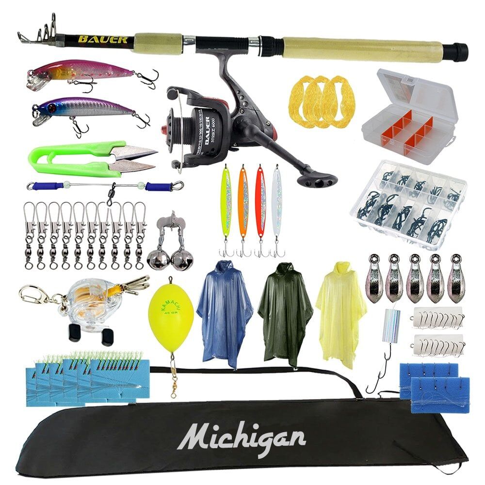Michigan X-Pro 138 Parça Kamış Makine Olta Takımı Seti 129SB25