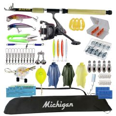 Michigan X-Pro 138 Parça Kamış Makine Olta Takımı Seti 129SB25