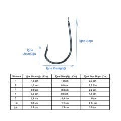 Marlin 496 Siyah Olta İğnesi No:2 (100Pcs)