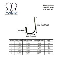 Maruto 6663NS Siyah Nikel Olta İğnesi No:7 (20Pcs)