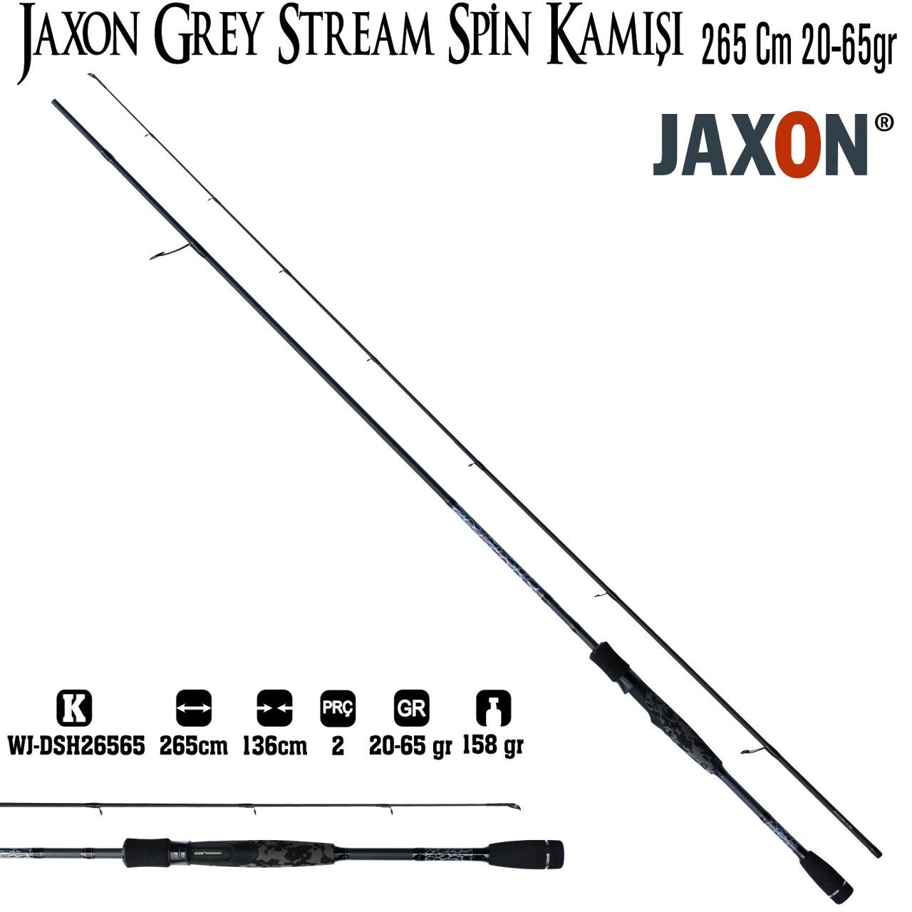 Jaxon Grey Stream Spin Kamışı 20-65g 265 cm