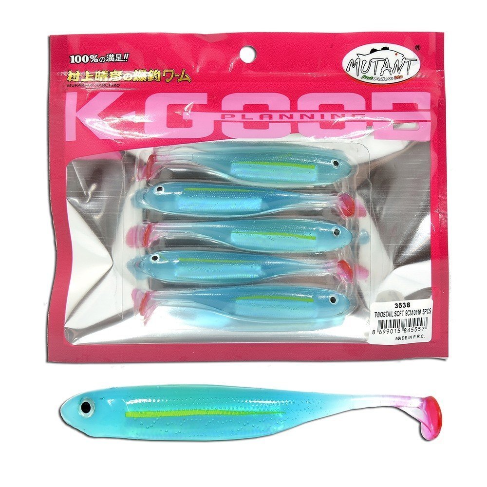 Mutant 3538 Twost Tail Flash 9cm Levrek Silikonu 5li Paket Suni Yem