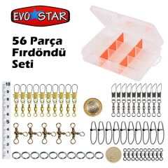 Evostar Kutulu 56 Parça Klips Fırdöndü Seti