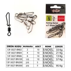 Captain 5027 Kilitli Klips Speed 10'lu Paket Black Nikel