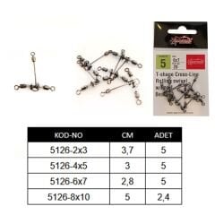 Captain 5126 Üçlü Uzun T Fırdöndü 5'li Paket Black Nikel