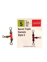 Captain 5129 Üçlü Boncuklu T Fırdöndü 5'li Paket Black Nikel