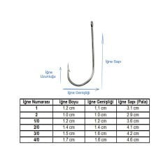 Marlin 9285 Nickel Çapraz İğne No:3/0 (100Pcs)
