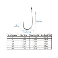 Marlin 9285 Nickel Çapraz İğne No:4/0 (100Pcs)