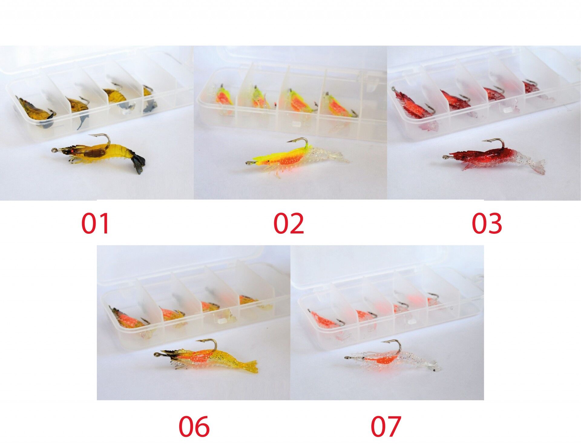 Captain 3062 Silikon Karides 5.5cm Suni Yem 5'li Kutu