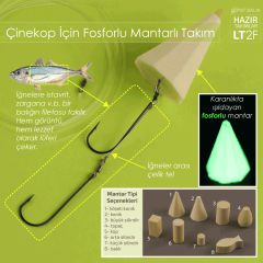 Evostar Glow Mantarlı Çinekop Takımı 2 İğneli Köşeli Konik