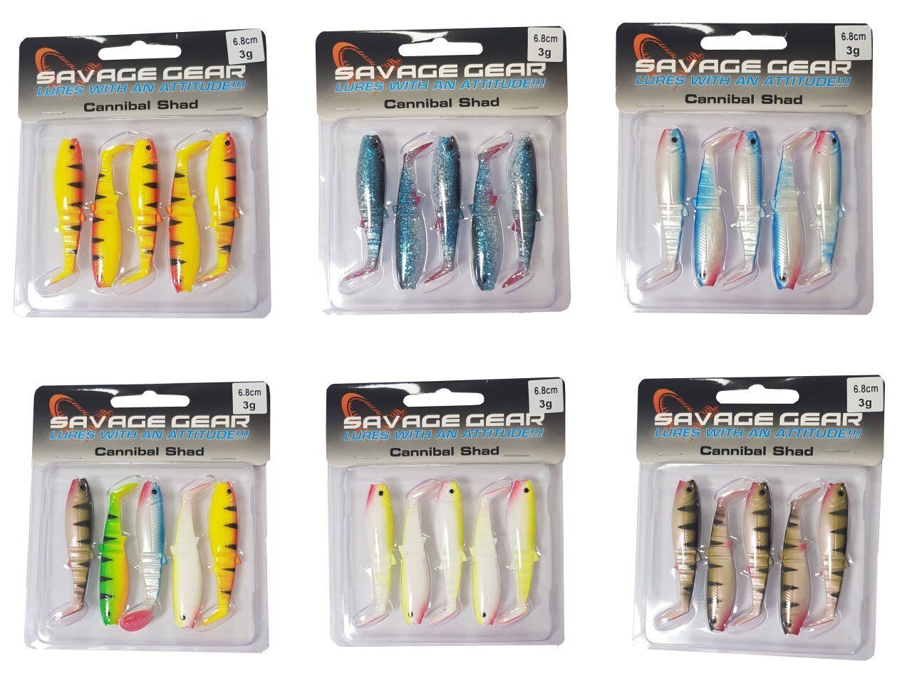 Savage gear Cannibal 6,8cm 5 Adet Sahte Balık Blue Pearl