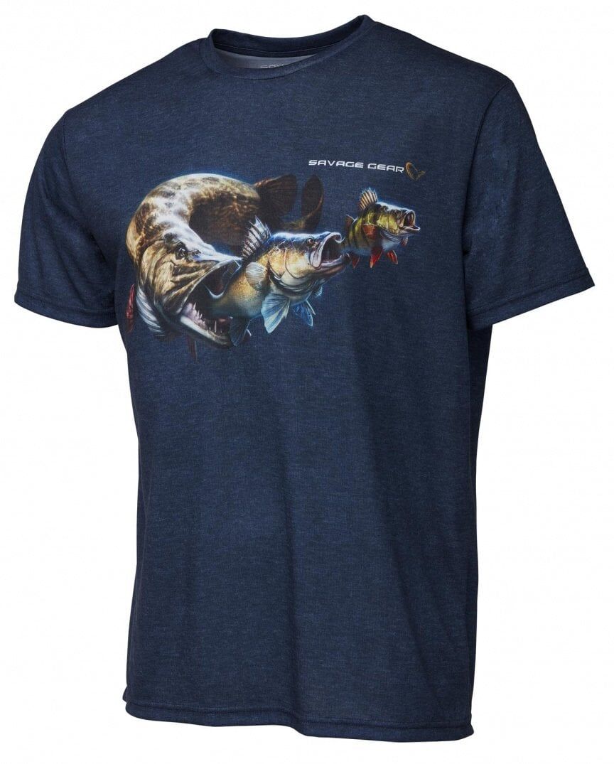 Savage Gear Cannibal T-Shirt Blue Melange L