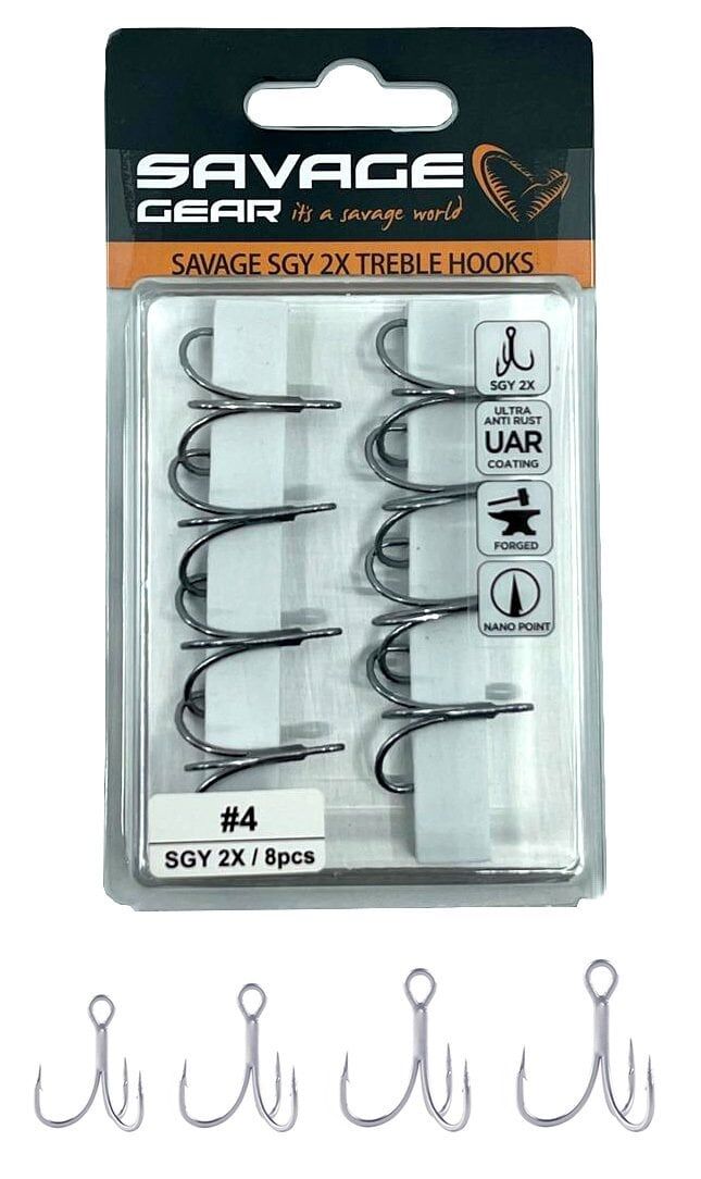 Savage Gear SGY 2X Trebles 8 Adet İğne #4