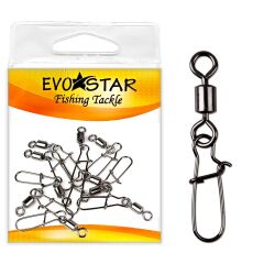 Evostar Siyah Nikel Bilyeli Klipsli Fırdöndü 5'li Paket