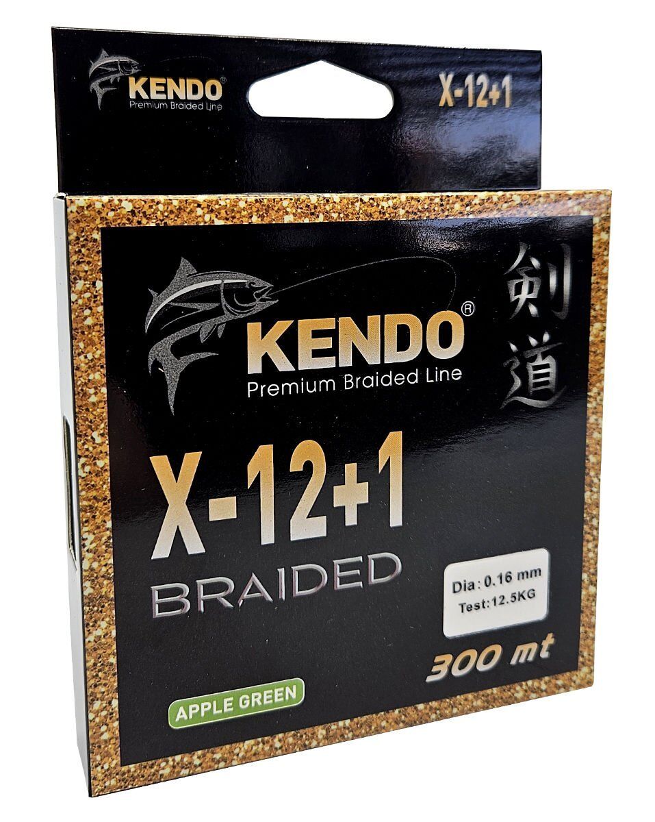 Kendo X-12+1 Braided 300m Apple Green Örgü İp 0,25mm