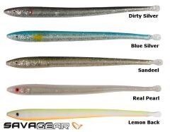 Savage gear LB Sandeel Slug 14 cm 6 Adet Sahte Balık Lemon Back