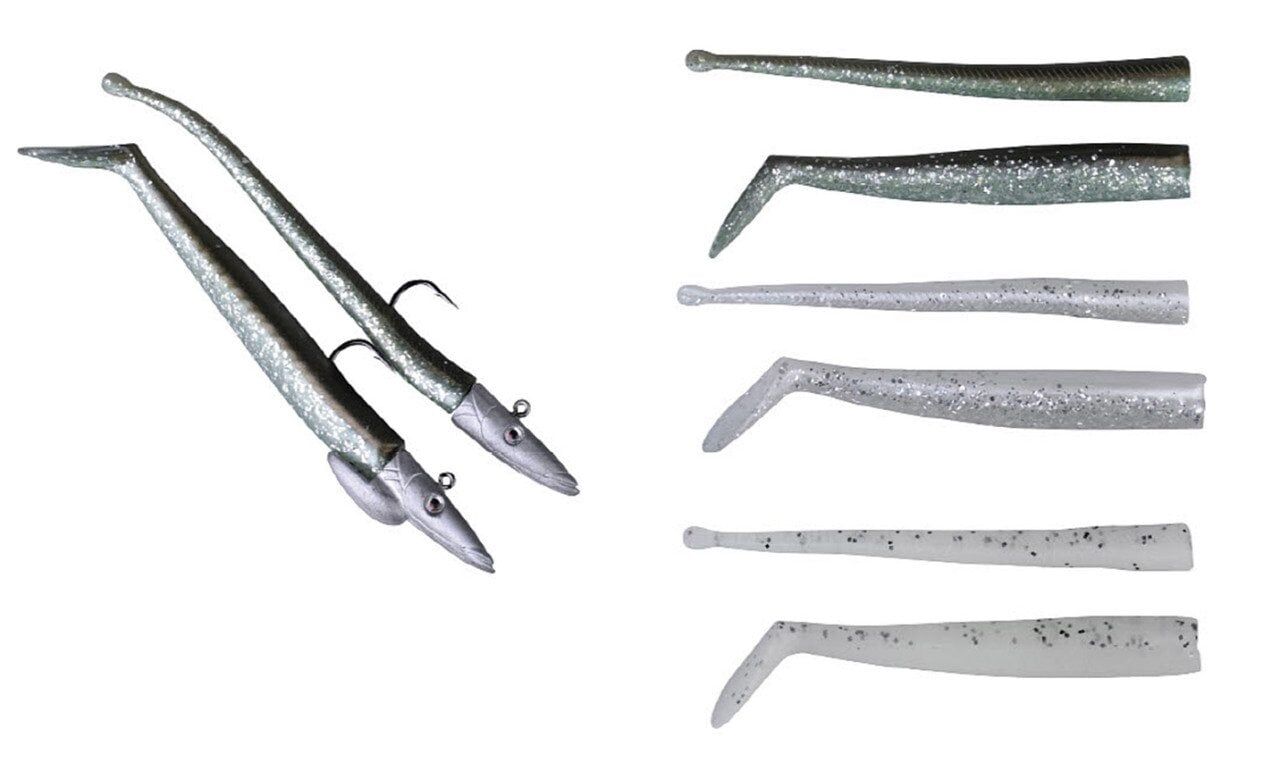 Savage gear Mini Sandeel Kit 10 Adet (12+1+4+4) Sahte Balık Pearl Silver