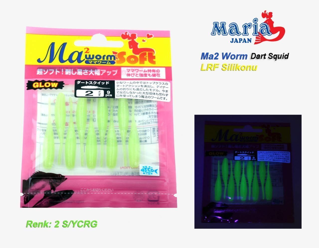 Ma2 Worm Soft Dart Squid 2 S/Ycrg