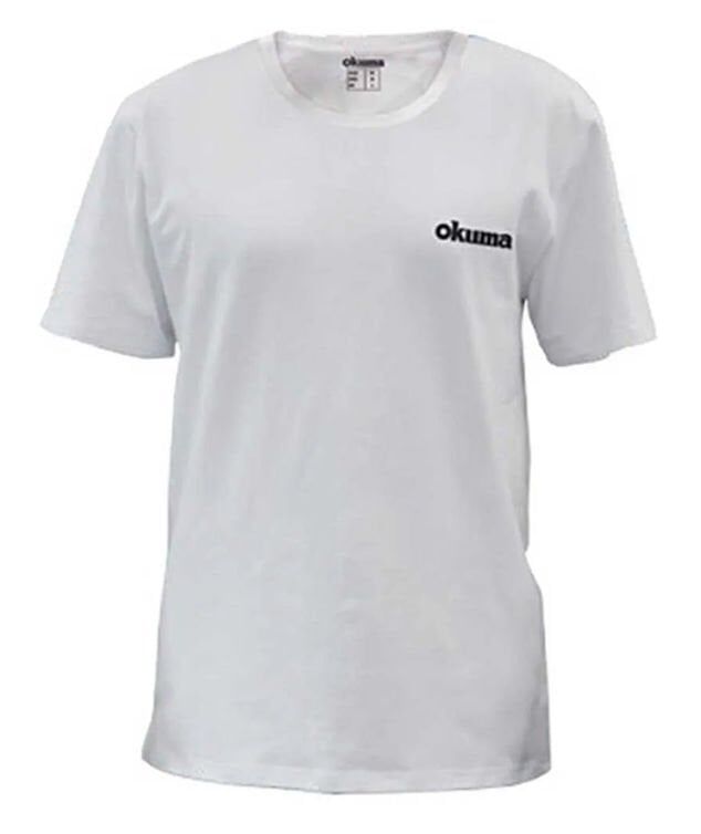 Okuma White Motif Cotton Short Sleeve Shirt XL