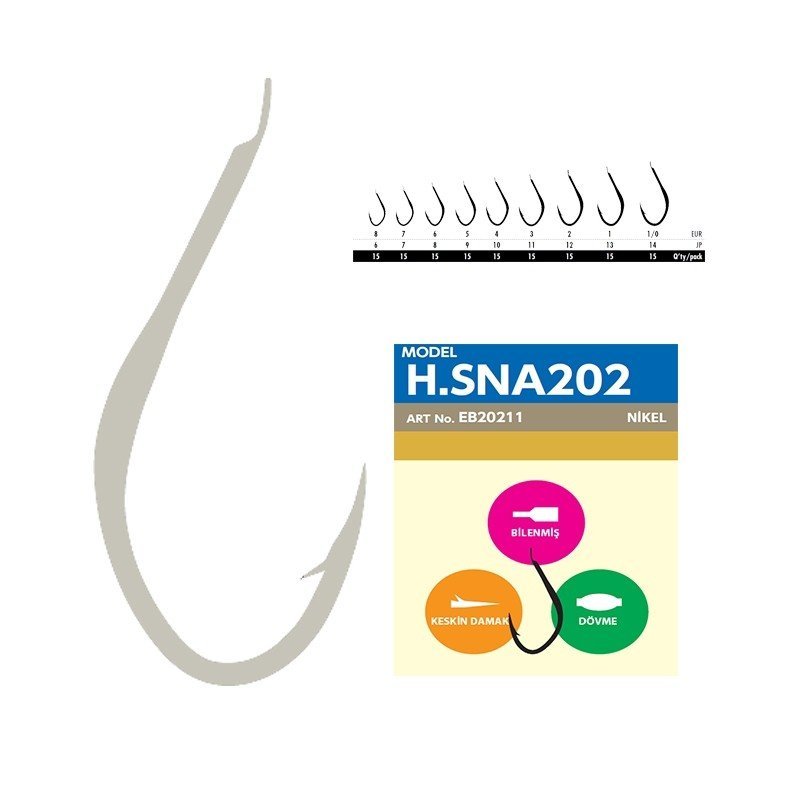 Hayabusa HSNA 202 Dövme Canlı Yem İğnesi 15'li Paket Nikel
