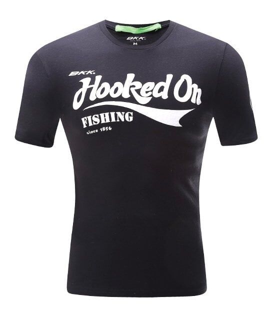 BKK Hooked On Fishing Siyah Tişört XL