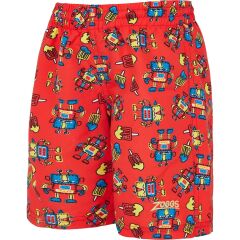 Zoggs Boys Robots  Watershorts Çocuk Şortu Kırmızı - 5 YAŞ