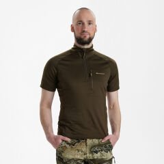 DEERHUNTER Yaka Fermuarlı K.Kollu Yeşil Tişört L