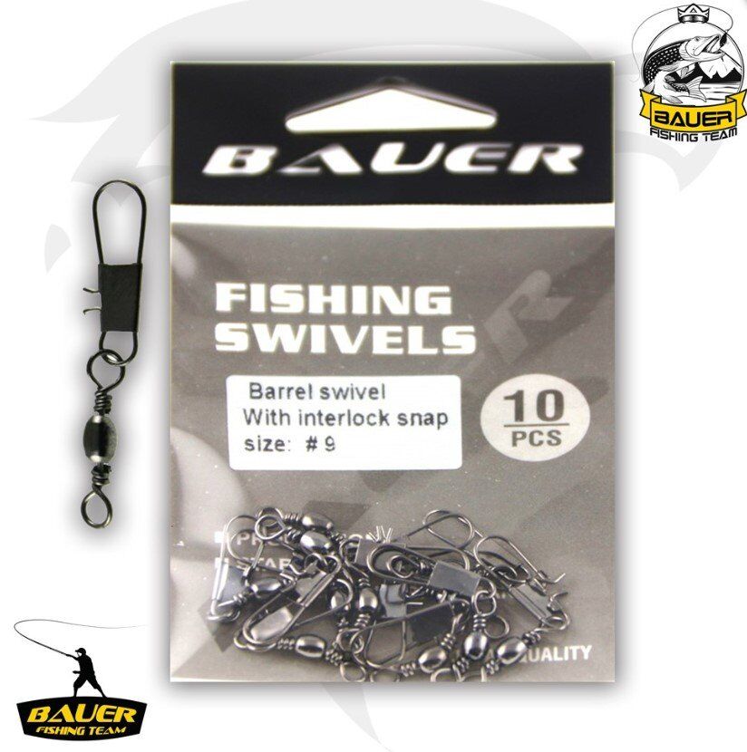 BAUER BARREL SWIVEL WITH INTERLOCK SNAP CF1003