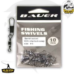 BAUER BARREL SWIVEL WITH INTERLOCK SNAP CF1003