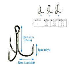 Maruto Odz Trinity R-1 Üçlü Çarpma İğnesi No:5 (6Pcs)