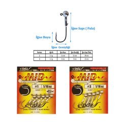 Maruto Odz ZH-14 Mid Special Lrf Jig Head No:1 (5Pcs)