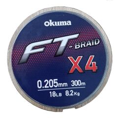 Okuma Ft-*4 Braided Line 300 mt Grey Örgü İp 0,205mm